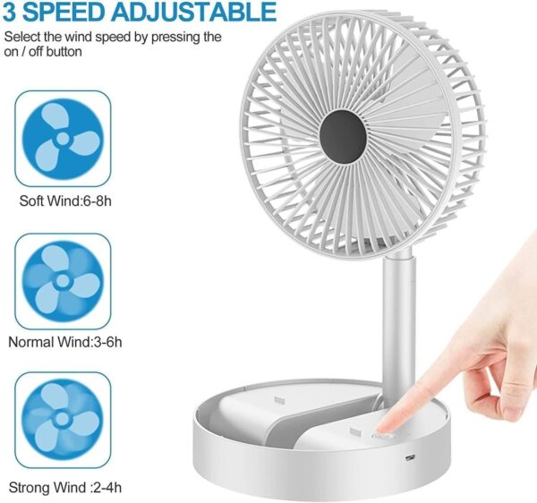 Powerful Rechargeable Table Fan - Image 3